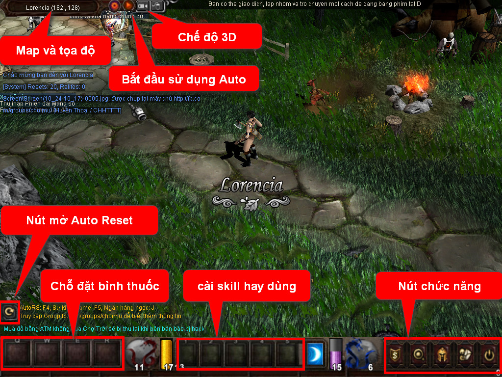 Chức năng chính của Game MU Nam Quốc